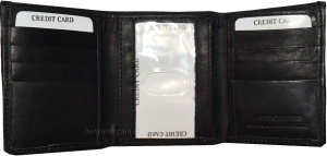 Men’s Wallet Genuine leather Trifold wallet ID case 2 bill pockets 6 cards - Image 7