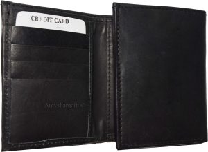 Men’s Wallet Genuine leather Trifold wallet ID case 2 bill pockets 6 cards - Image 9