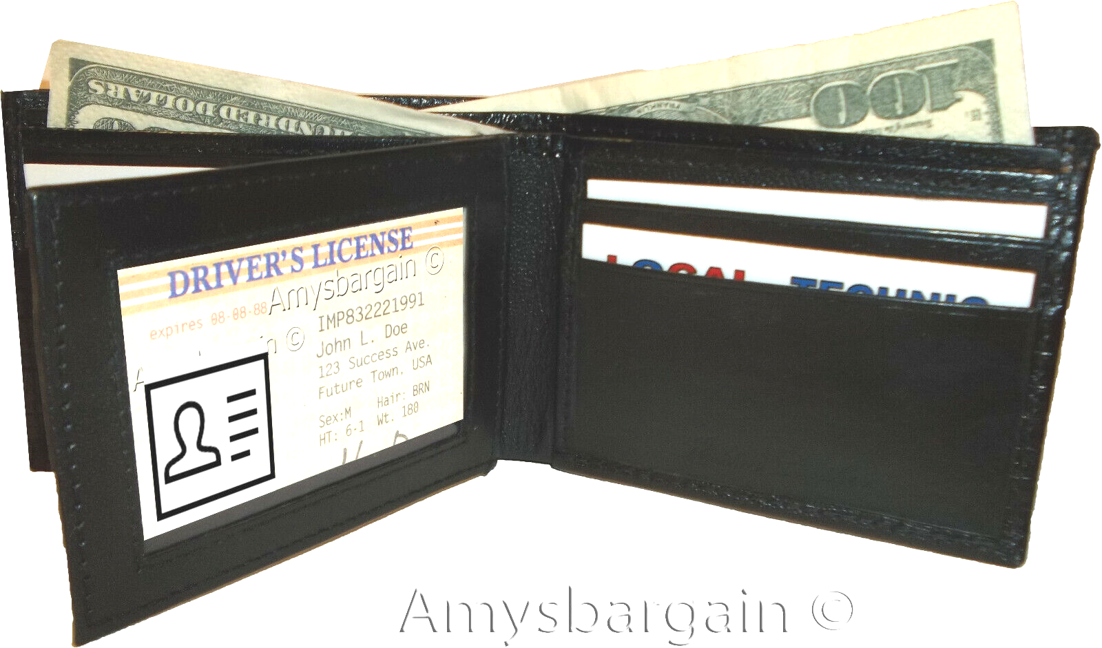 Men's Wallet Lizard skin printed Leather man's Bifold wallet 2 Bill slot ID card - Image 3