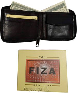 Men's Zip around Leather Wallet. Bifold zip around wallet. Fiza wallet in box BN - Image 11