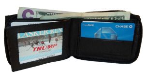 Men’s Zip around wallet Leather wallet Center piece 8 credit cards ID 2 Billfold - Image 5