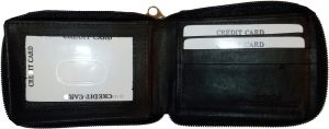 Men’s Zip around wallet Leather wallet Center piece 8 credit cards ID 2 Billfold - Image 10