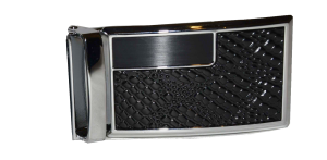 Men’s belt Buckle. Automatic sliding buckle Black and Silver Belt buckle only #7 - Image 3