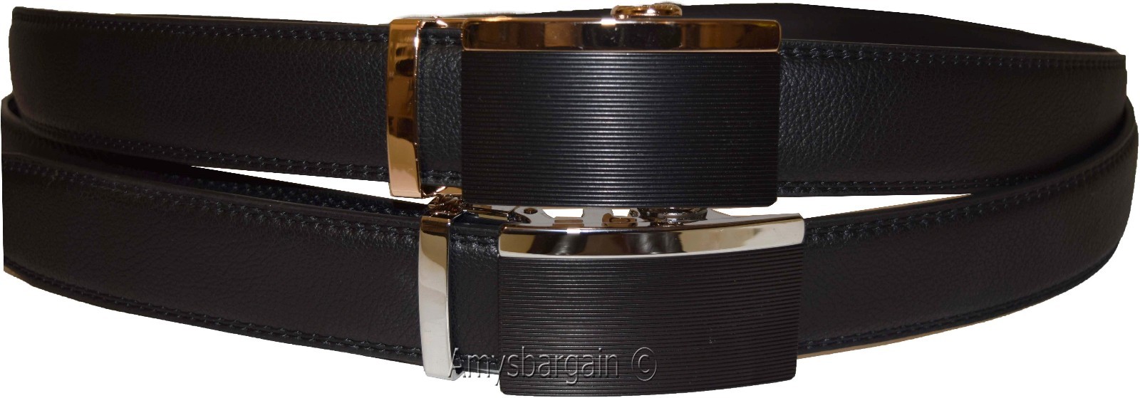 Men's belt Genuine Leather Dress Belt Automatic Lock buckle Men's Black belt - Image 11