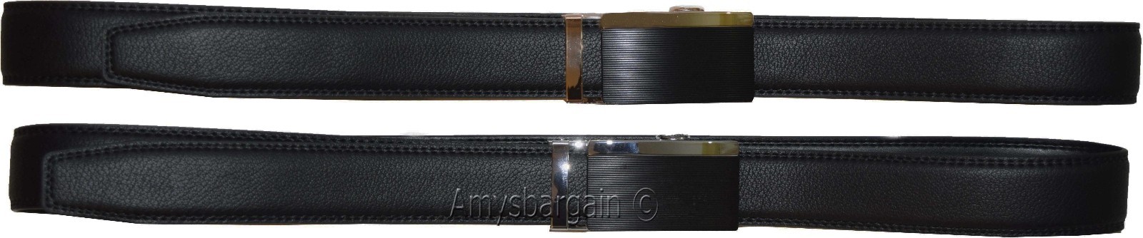 Men's belt Genuine Leather Dress Belt Automatic Lock buckle Men's Black belt - Image 12