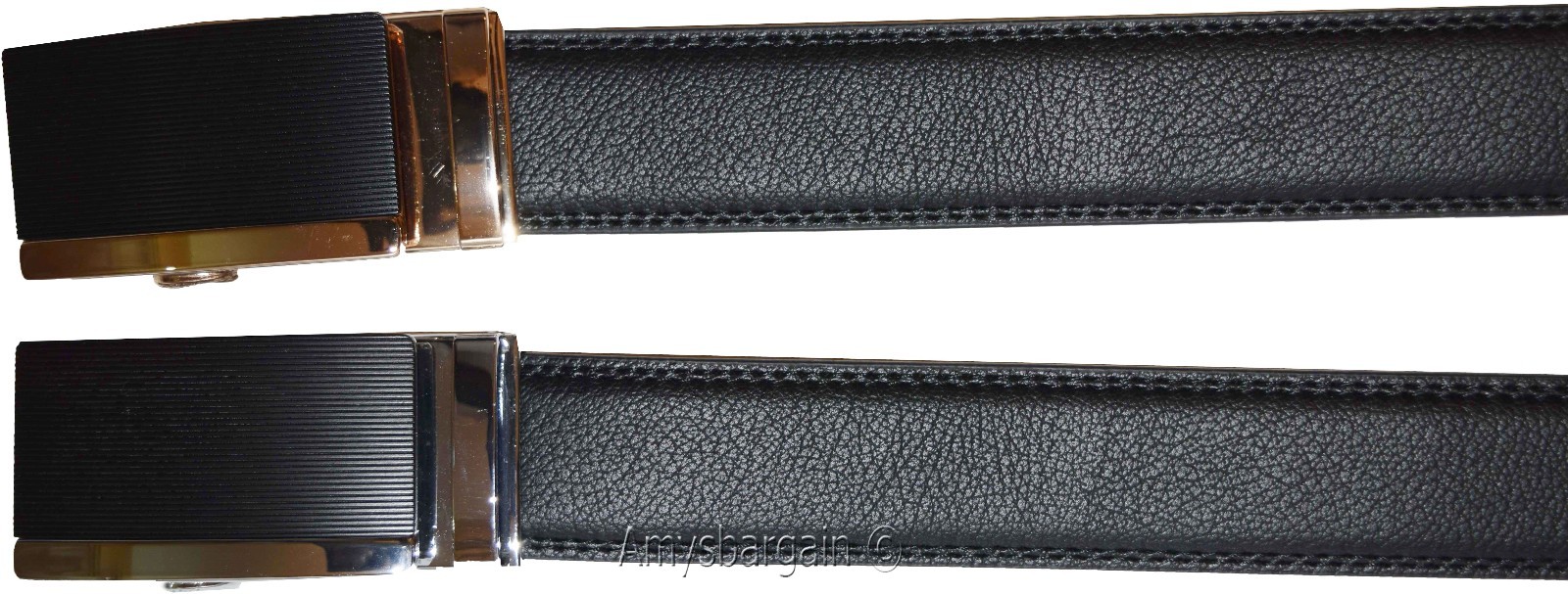 Men's belt Genuine Leather Dress Belt Automatic Lock buckle Men's Black belt - Image 5