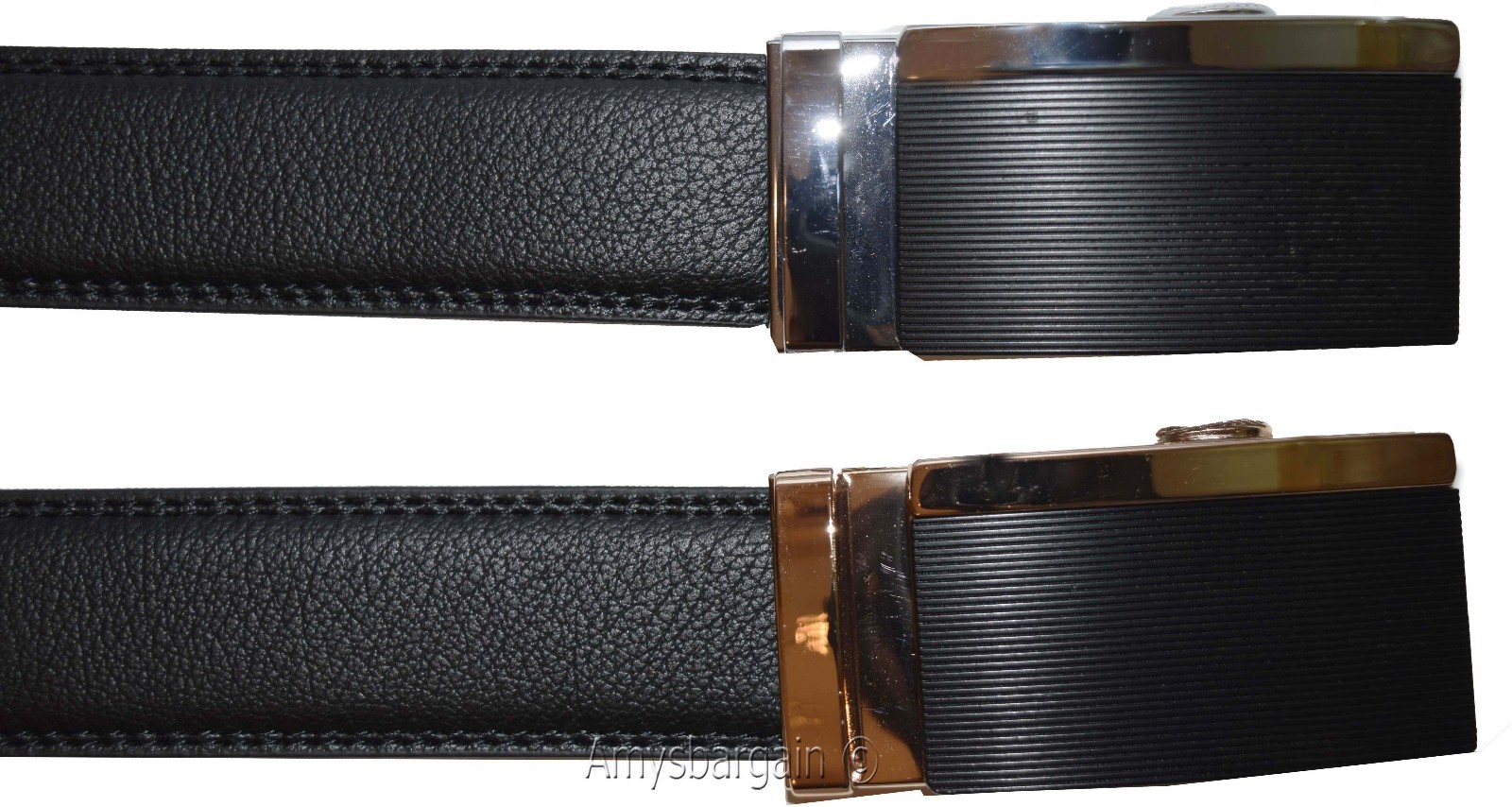 Men's belt Genuine Leather Dress Belt Automatic Lock buckle Men's Black belt - Image 6