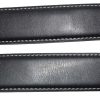Men's belt leather dress belt balck white automatic buckle dress casual up-43".