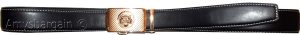 Men's belt leather dress belt balck white automatic buckle dress casual up-43". - Image 4