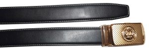 Men's belt leather dress belt balck white automatic buckle dress casual up-43". - Image 6