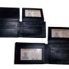 Men's leather wallet 11 Card 2 ID 2 bill pockets black bi-fold wallet billetera