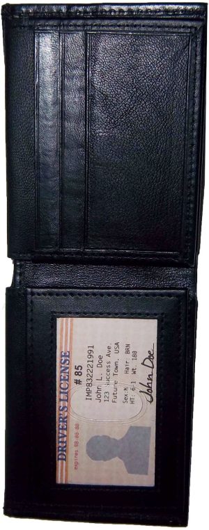 Men's leather wallet 11 Card 2 ID 2 bill pockets black bi-fold wallet billetera - Image 5