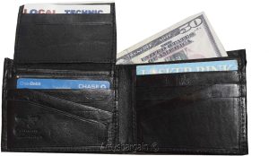 Men's wallet. Brifold Genuine Leather 10 credit card ID Billfold Black Wallet NW - Image 11