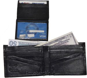 Men's wallet. Brifold Genuine Leather 10 credit card ID Billfold Black Wallet NW - Image 13