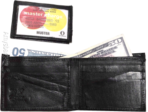 Men's wallet. Brifold Genuine Leather 10 credit card ID Billfold Black Wallet NW - Image 3
