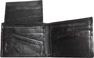 Men's wallet. Brifold Genuine Leather 10 credit card ID Billfold Black Wallet NW - Image 8