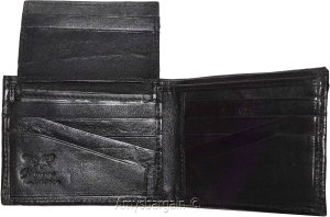 Men's wallet. Brifold Genuine Leather 10 credit card ID Billfold Black Wallet NW - Image 9