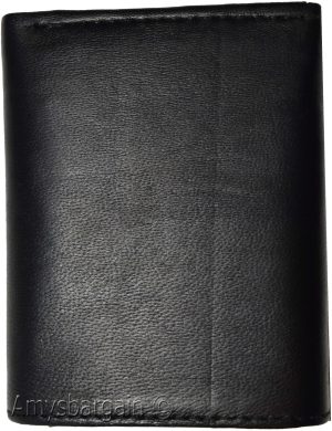 Men's wallet. Leather Tri-fold Wallet Black 9 card 2 ID 2 Bill slots new wallet - Image 13