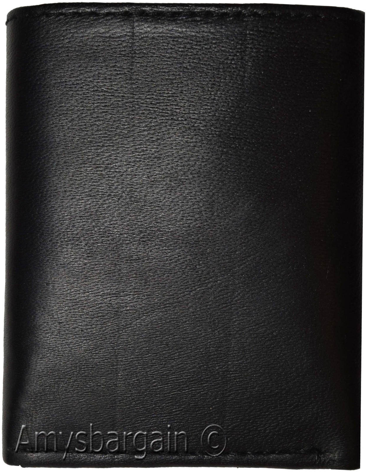 Men's wallet. Leather Tri-fold Wallet Black 9 card 2 ID 2 Bill slots new wallet - Image 3