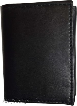 Men's wallet. Leather Tri-fold Wallet Black 9 card 2 ID 2 Bill slots new wallet - Image 4