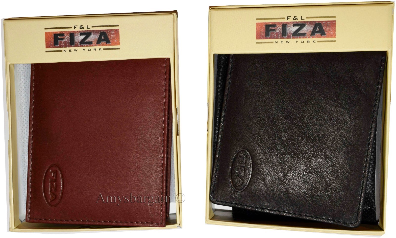 Men's wallet genuine Leather Bifold Black wallet 2 bill slots 9 Cred case In Box - Image 11