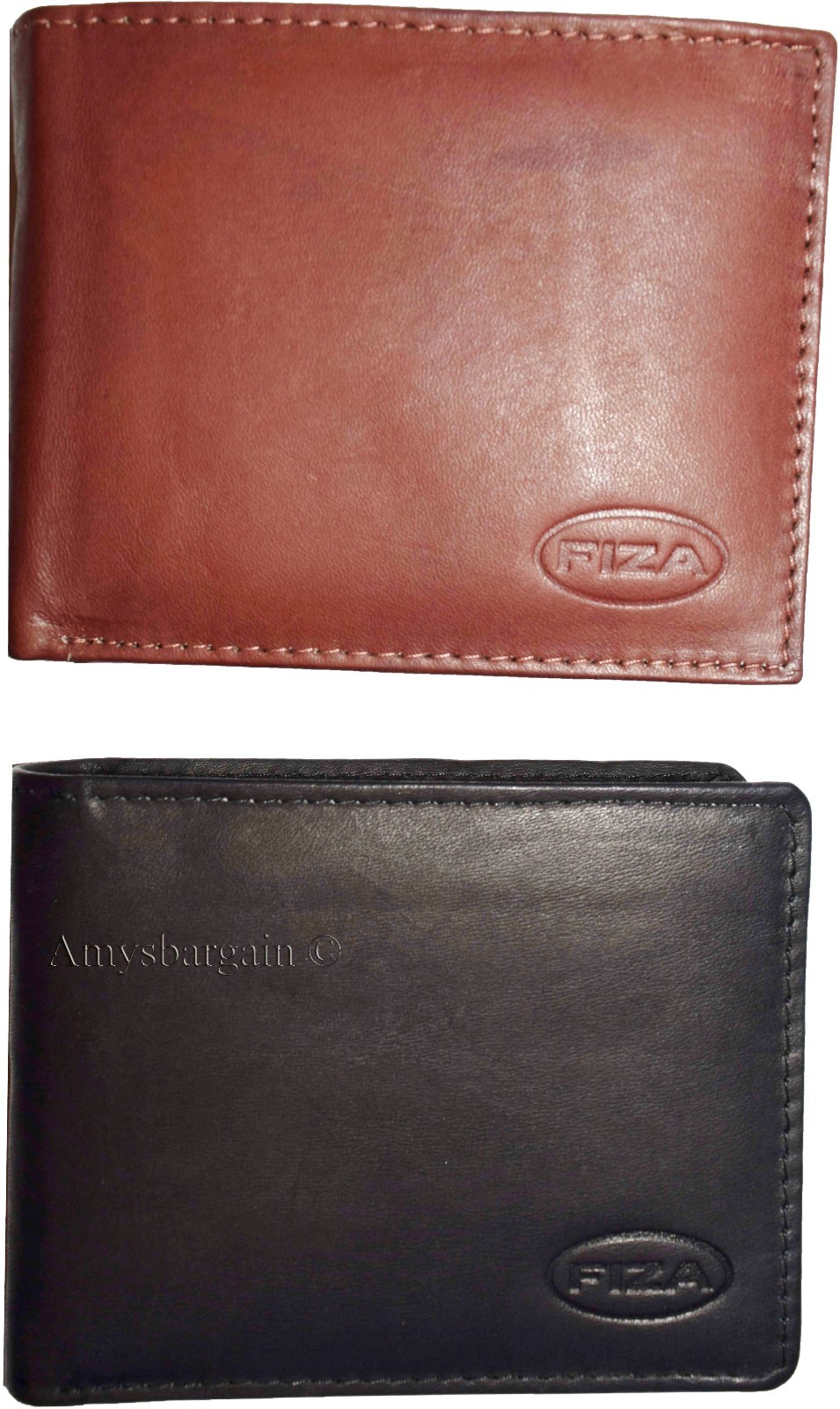 Men's wallet genuine Leather Bifold Black wallet 2 bill slots 9 Cred case In Box - Image 6
