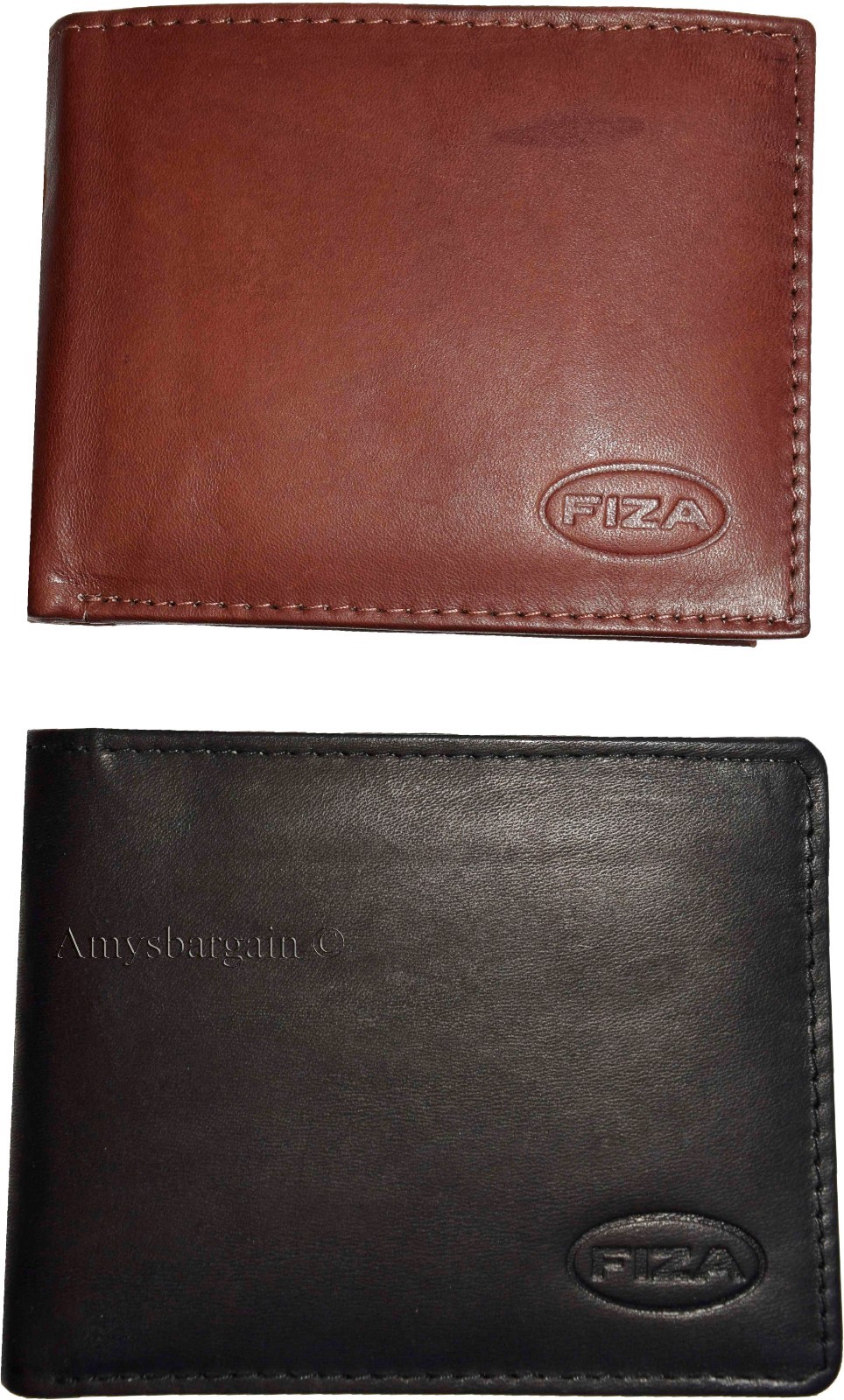 Men's wallet genuine Leather Bifold Black wallet 2 bill slots 9 Cred case In Box - Image 7