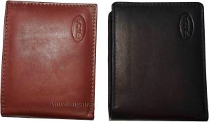 Men's wallet genuine Leather Bifold Black wallet 2 bill slots 9 Cred case In Box - Image 8