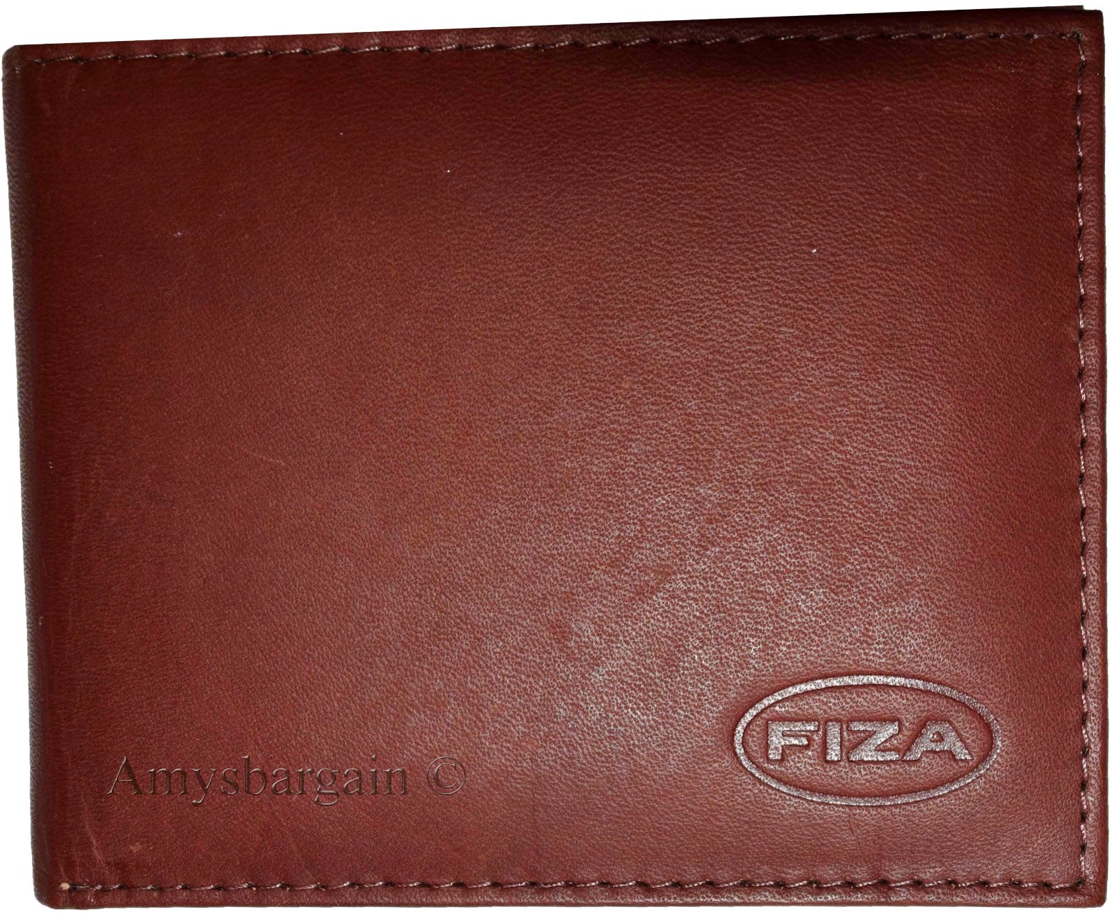 Men's wallet genuine Leather Bifold Tan wallet 2 Bill slots 9 Cards new In Box - Image 12