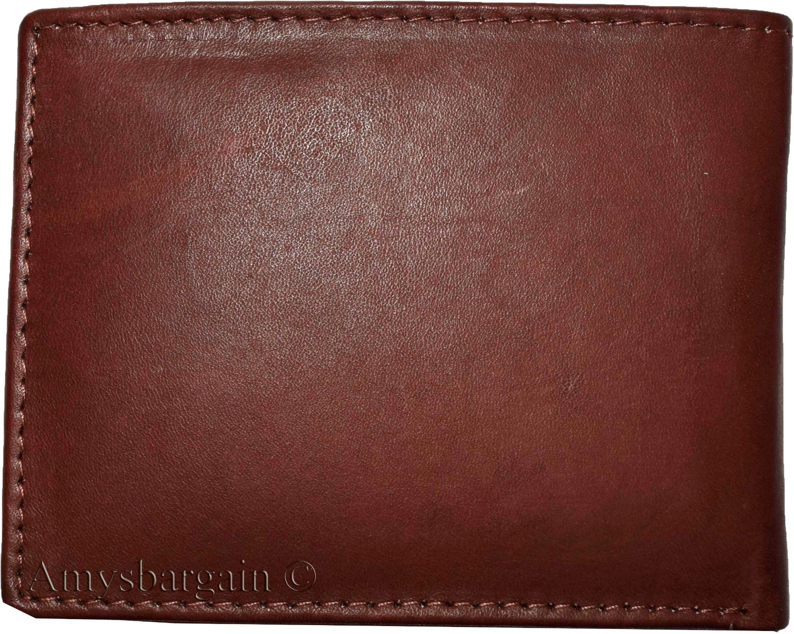 Men's wallet genuine Leather Bifold Tan wallet 2 Bill slots 9 Cards new In Box - Image 3