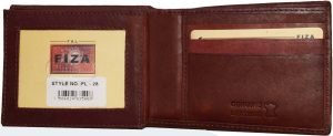 Men's wallet genuine Leather Bifold Tan wallet 2 Bill slots 9 Cards new In Box - Image 5