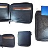 Men's zip around wallet new natural grain black wallet bramd new leather wallet
