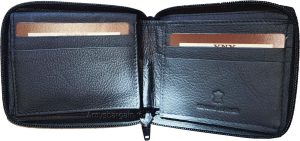Men's zip around wallet new natural grain black wallet bramd new leather wallet - Image 5