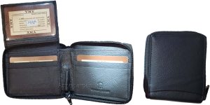 Men's zip around wallet new natural grain black wallet bramd new leather wallet - Image 6
