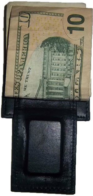 Money Clip, Men’s Leather Credit card/ID holder, wallet with magnetic money clip - Image 5