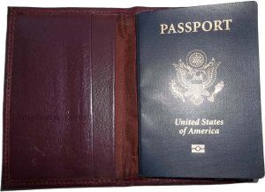 New Burgundy USA Leather passport case wallet credit ATM card case ID holder BN - Image 4