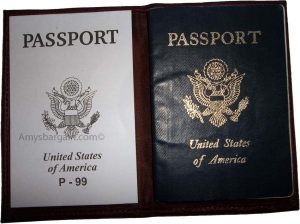 New Burgundy USA Leather passport case wallet credit ATM card case ID holder BN - Image 5