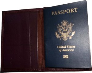 New Burgundy USA Leather passport case wallet credit ATM card case ID holder BN - Image 6
