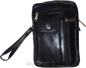 New Leather hand bag Mini bag Black handbag Unisex leather bag carry-on bag BNWT - Image 5