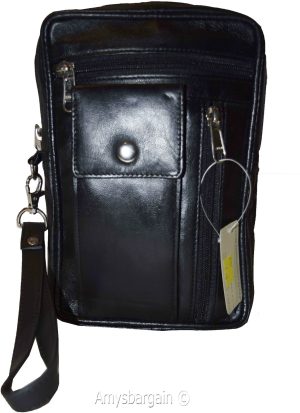 New Leather hand bag Mini bag Black handbag Unisex leather bag carry-on bag BNWT - Image 7