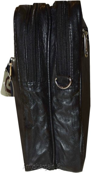 New Leather hand bag Mini bag Black handbag Unisex leather bag carry-on bag BNWT - Image 8