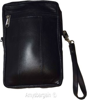 New Leather hand bag Mini bag Black handbag Unisex leather bag carry-on bag BNWT - Image 9