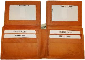 New Man's Bi fold Leather Wallet 12 Credit Cards 2 ID 2 Sued lined Bill slots BN - Image 3