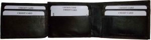 New Men's Soft Leather Wallet 6 Card Holder ID windows Billfold Wallet Brand New