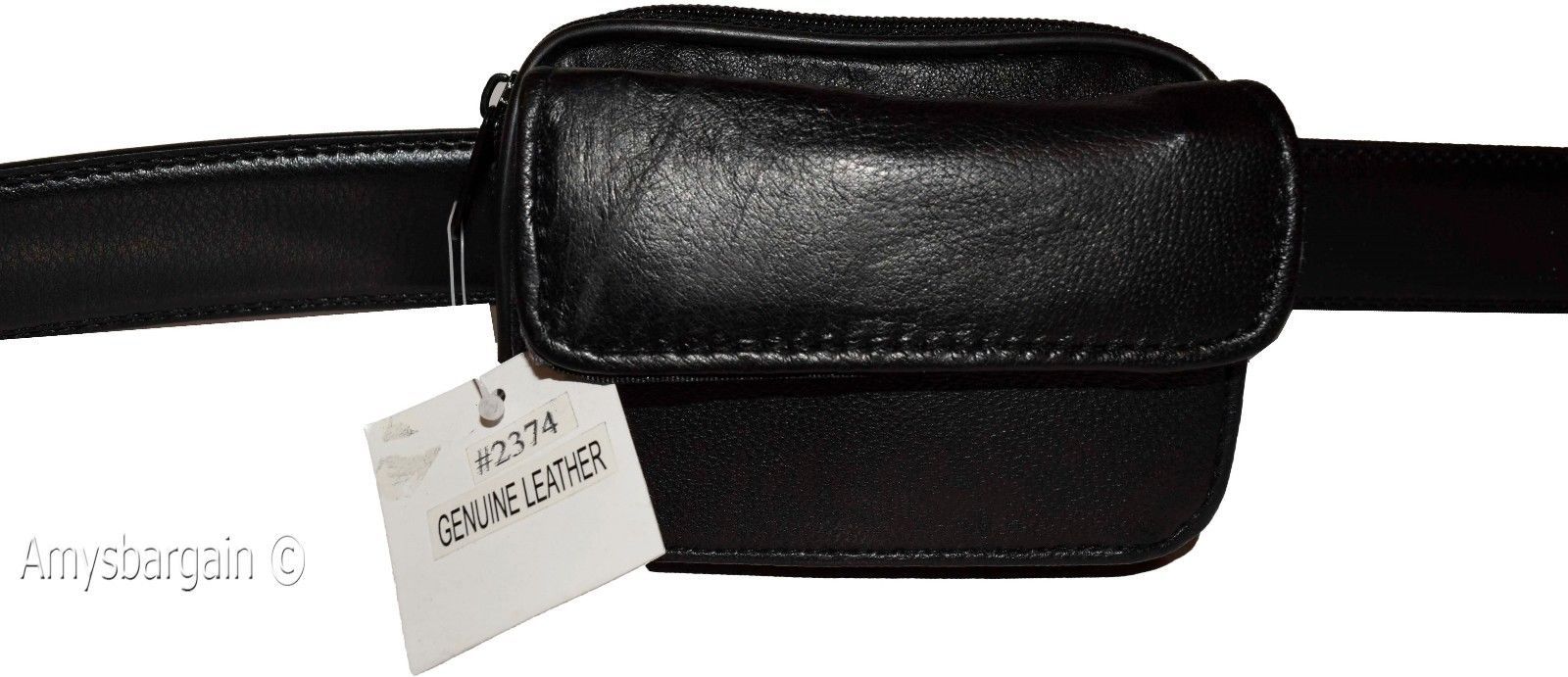 New Mini leather mens bag belt loop bag Black waist bag Business credit card nwt - Image 10