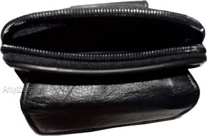 New Mini leather mens bag belt loop bag Black waist bag Business credit card nwt - Image 11