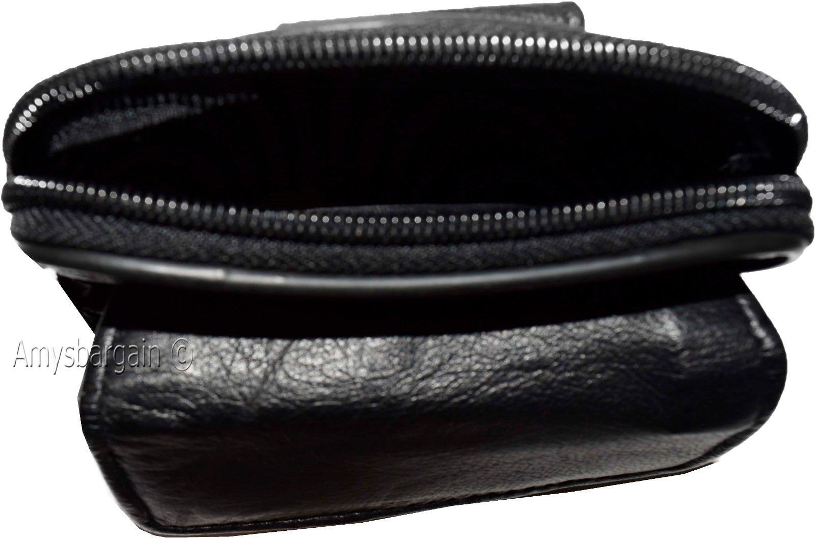 New Mini leather mens bag belt loop bag Black waist bag Business credit card nwt - Image 11