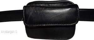 New Mini leather mens bag belt loop bag Black waist bag Business credit card nwt - Image 9