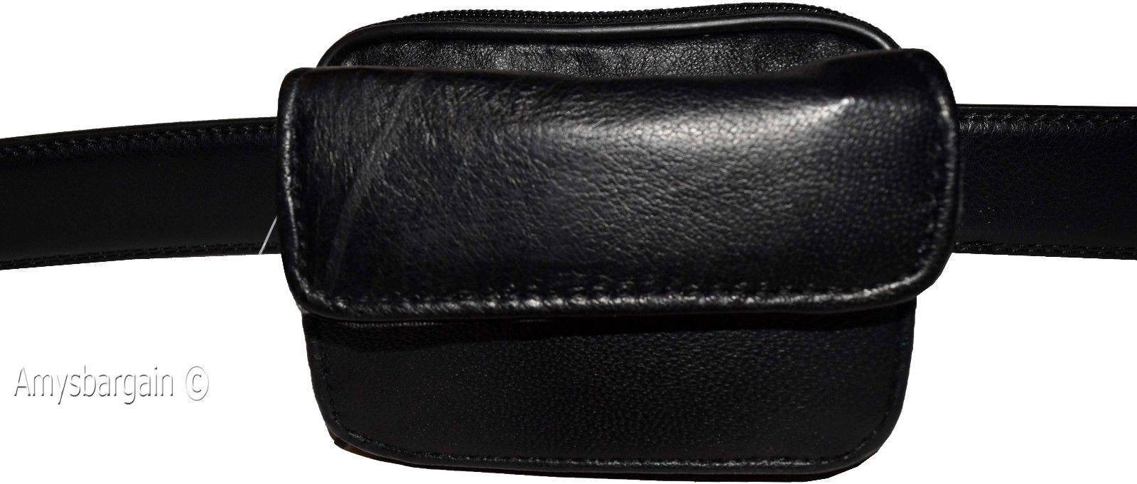 New Mini leather mens bag belt loop bag Black waist bag Business credit card nwt - Image 9