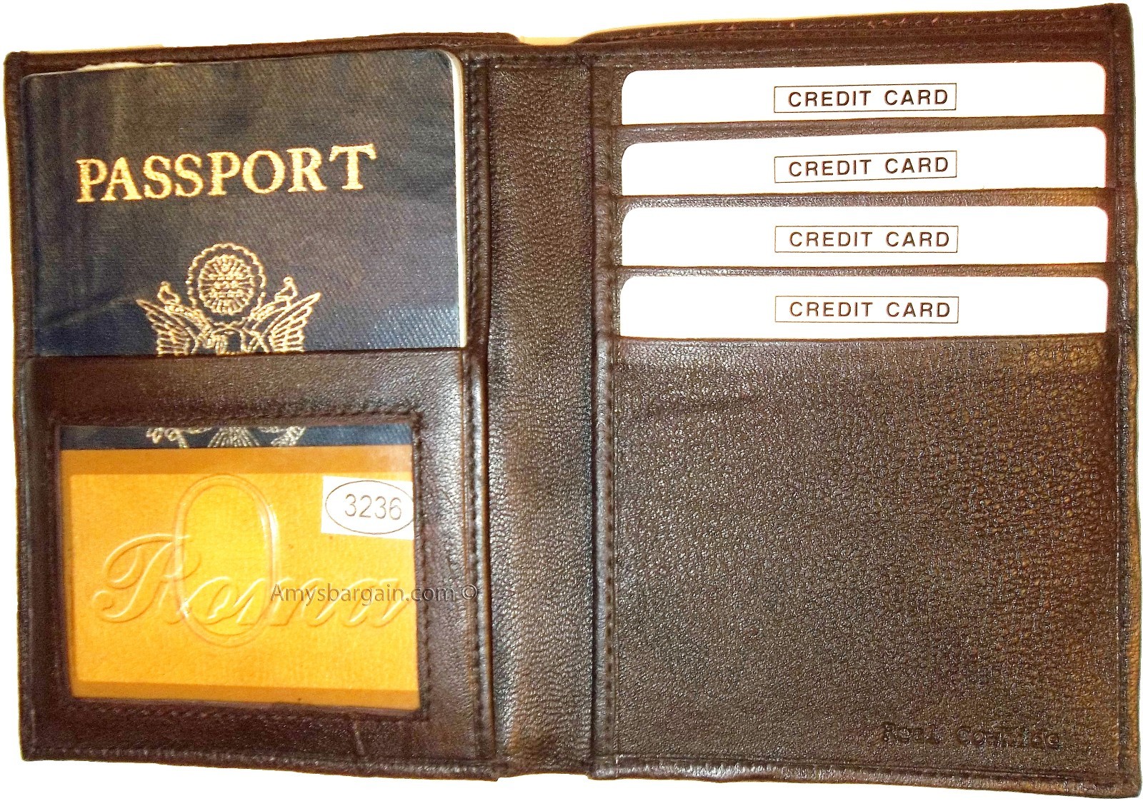 New Soft Leather passport case billfold wallet credit ATM card ID billfold bn. - Image 4